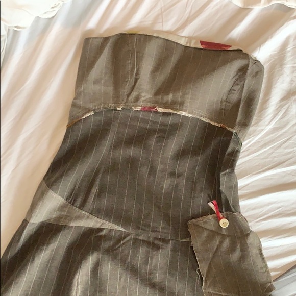 Funky wool pinstripe work dress by Dragg & Stacey - Picture 3 of 4